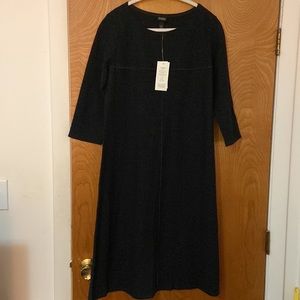 Eileen Fisher A-Line Knitted Wool Dress - Charcoal Color